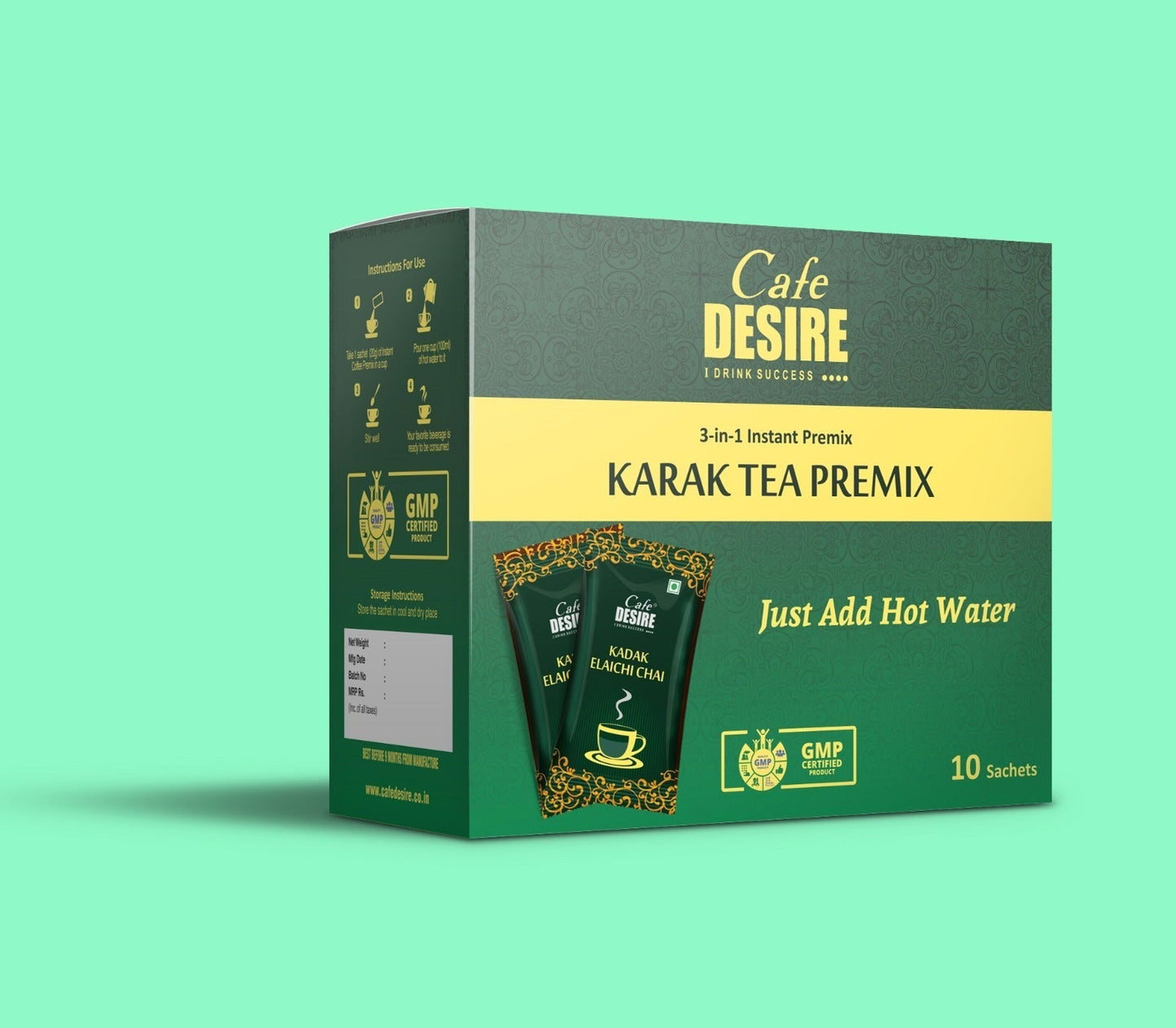 Cafe Desire  -Red Blend Plain Tea Premix - Sachets Pack of 10